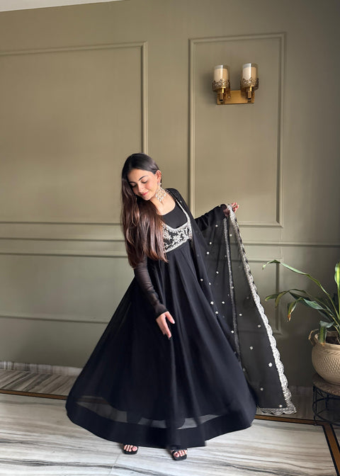 New Premium HEAVY PURE FOX GEORGETTE FABRIC Gown