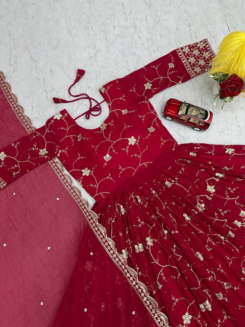 New Launching Partywear Gown & Dupatta Set