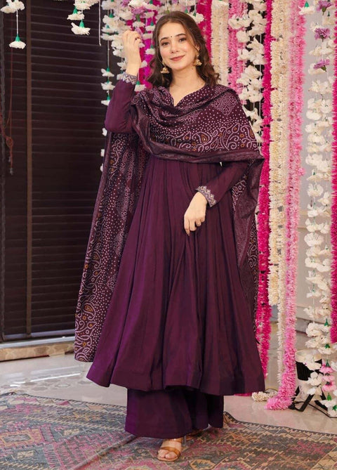 New Premium Women’s Anarkali Plazzo Dupatta Set