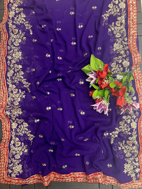 New Heavy Sequence & Coading Lace Border in Saree Work