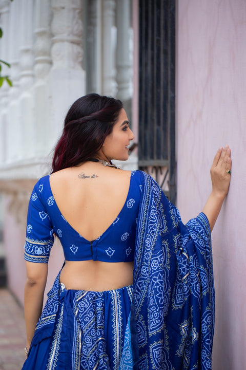 New Premium Printed With Gota Patti and Tassels Work Bandhani Lehenga choli