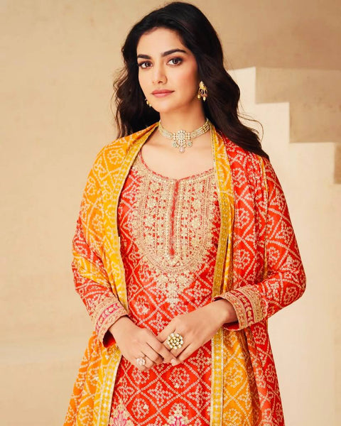 New Designer Party Sharara Suit & Dupatta Set