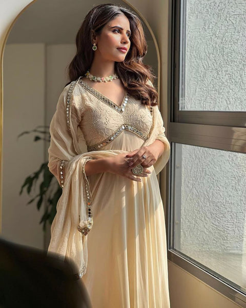 NEW Launching  Designer Party Wear Look CollectionHeavy Faux Georgette gown