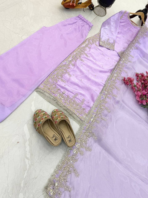 New Designer Party Top Pallazo & Dupatta Set