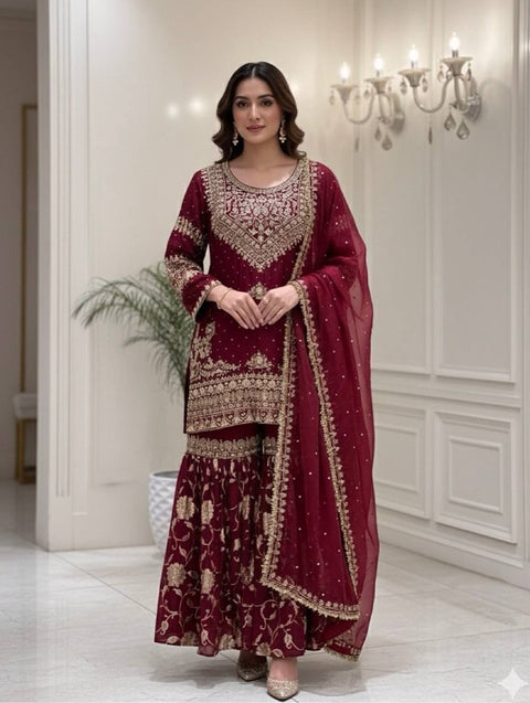 New beautiful wedding Elegant Embroidered Sequence Work Beautiful Designer Set