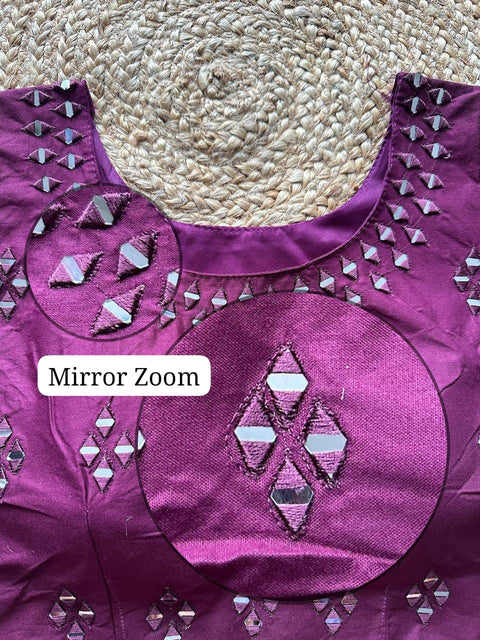 New Beautiful Real Mirror Handwork Heavy Cotton Blouse