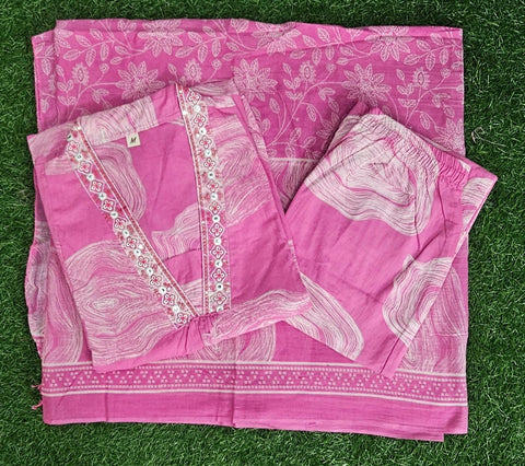 NEW LAUNCHING printed cotton anarkali kurti with plazo and mulmul duptta