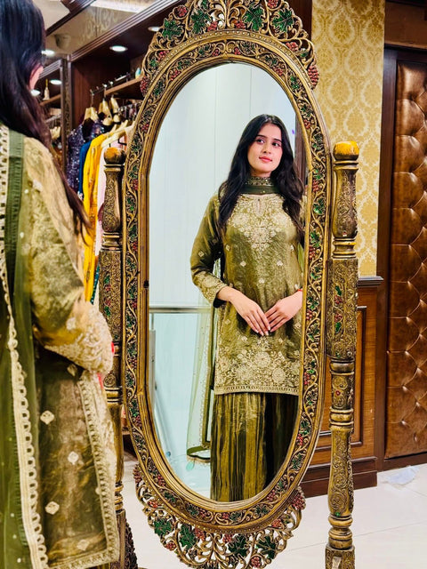 New Fully Stitched Ready To Wear TOP&PLAZZO&DUPTTA Set