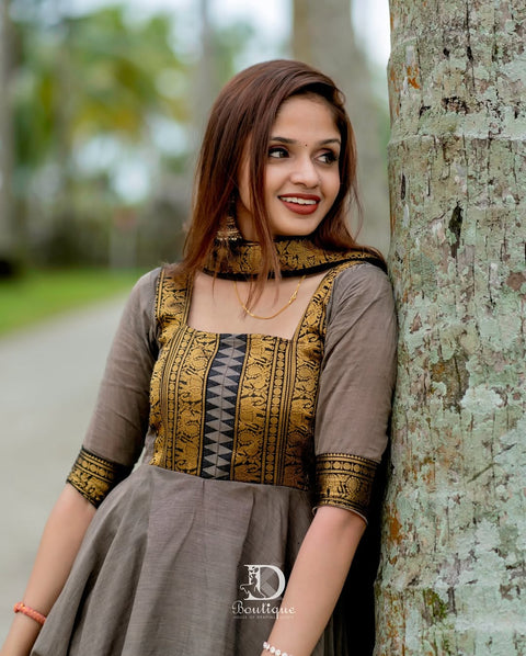 NEW ARIVELLS PURE CHANDERI 3 PIECE SUIT SET