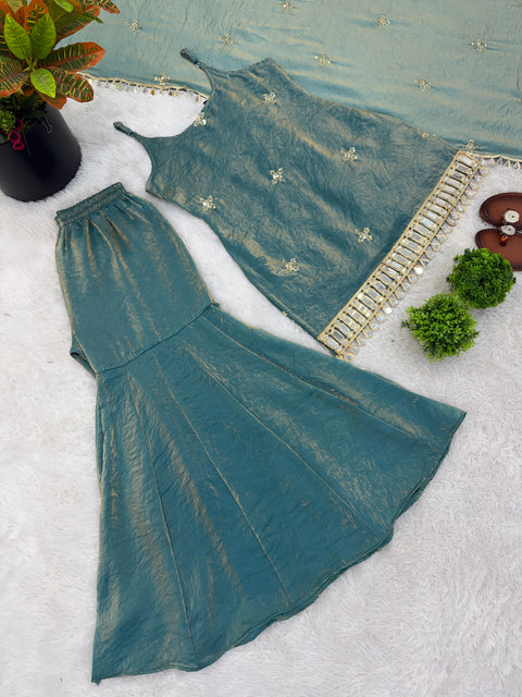 New Premium Embroidery Sequence Work with real Mirror work Dress