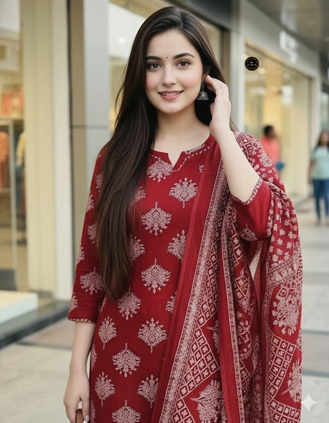 New Arrival Exclusive Fastival Cotton kurti set