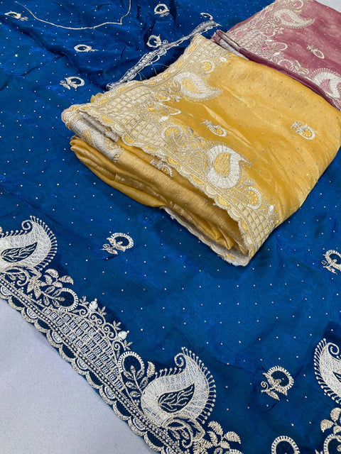 New Launch Party Wear Soft  Fendy Satin silk Saree