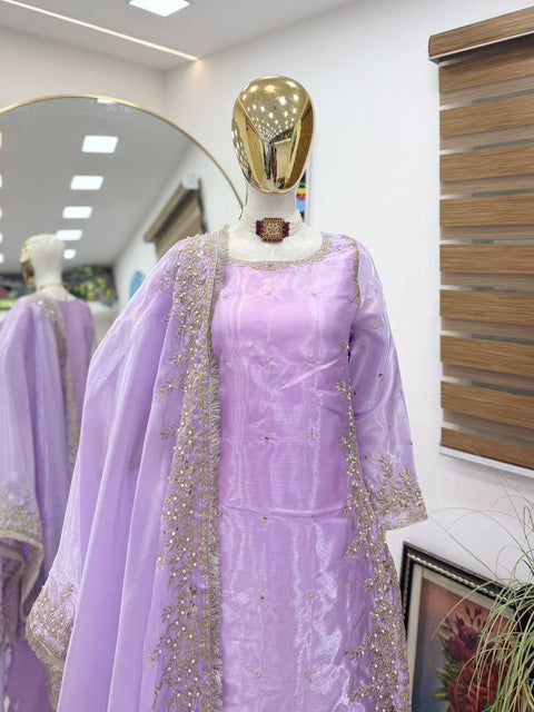 New Designer Party Top Pallazo & Dupatta Set
