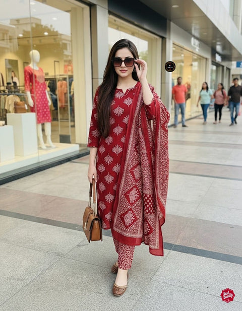 New Arrival Exclusive Fastival Cotton kurti set