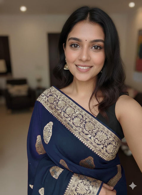 New ArrivalsViscose Georgette Saree With Running Blouse