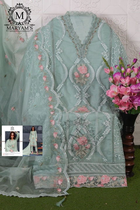 New Premium Heavy Organza With Sequence Embroidery Work And Diamonds Work Dress
