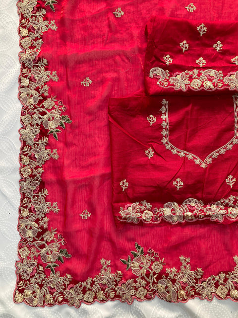 New Launch Party Wear Soft Fendy Chiffon Saree