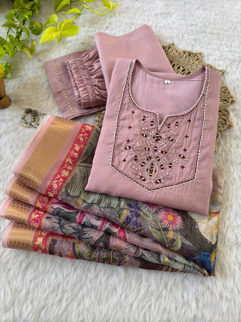 New Designers Kurti Pent Dupatta 3 pic Set