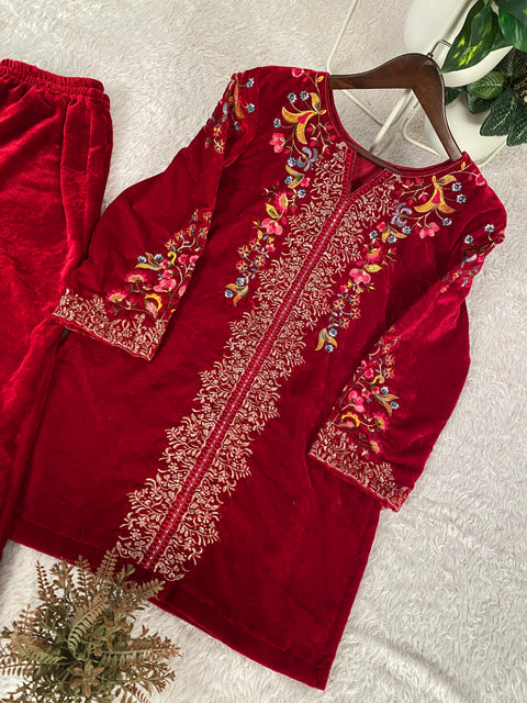New WINTER SEASON IN VELVET DESIGNER WEAR CO-ORD SET