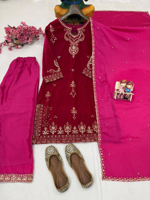 NEWLY LAUNCHED VELVET KURTI-PLAZZO SET