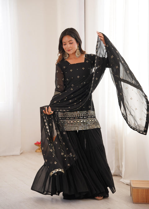 New Beautiful Pure Heavy Georgette With Embroidery Sequence Work dress