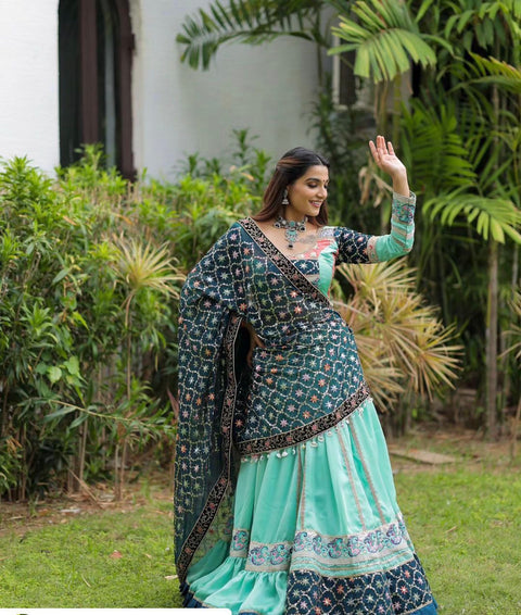 New NAVRATRI SPECIALHEAVY EMBROIDERED SEQUENCE WORK lehenga