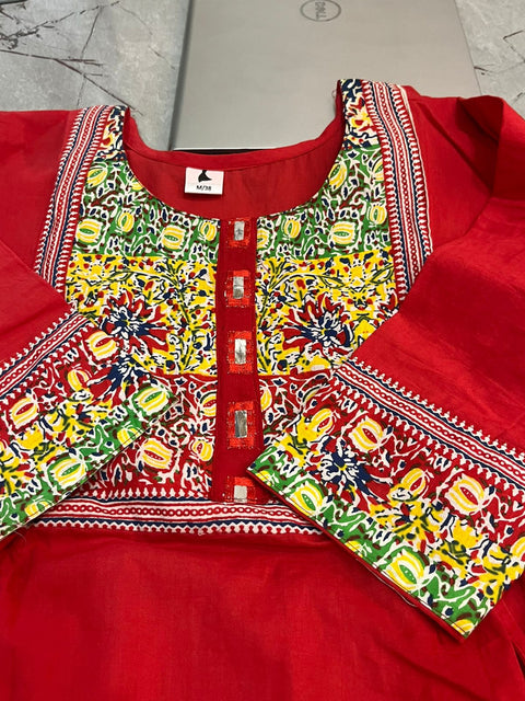 New premium cotton febricDesigner heavy kurti plazzo set