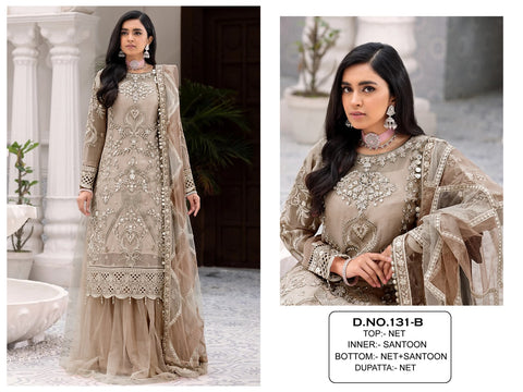 New Pakistani Design Net With Sequence Embroidery Work Dress