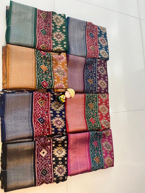 New soft dola silk saree with jequrd boder beutiful bandhej saree