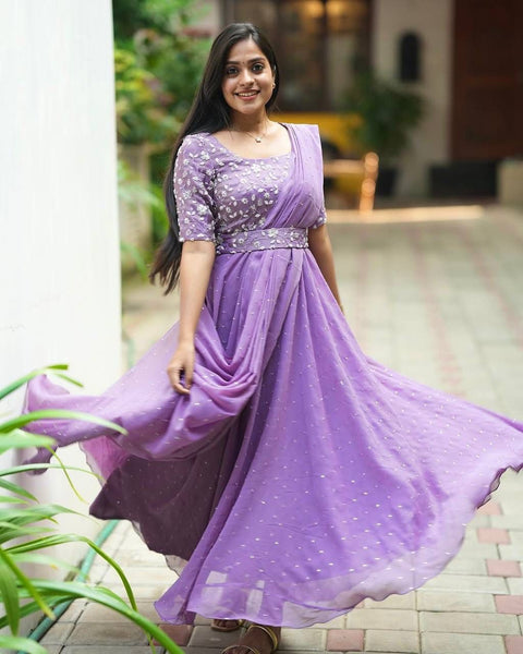 NEWLY LAUNCHED GOWN WITH ATTACHED DUPATTA & BELT