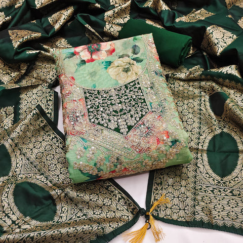 New modal chanderi print with coding work Exclusive Dress Material Suit