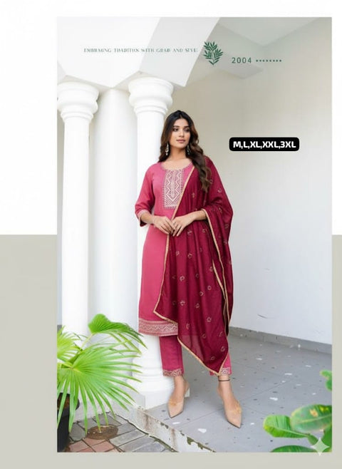 NEW ARRIVAL LATESTSTRAIGHT KURTI WITH PANT &  DUPATTA