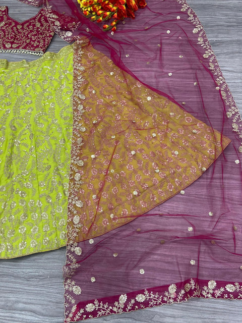 New Premium Georgette Embellished With Beautiful Designer Lehenga