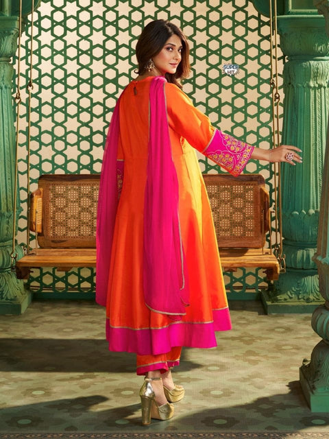 New Premium Chanderi Cotton with inner Kurti with Duppata
