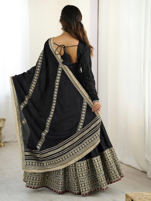 New Chinon SilkThred with Sequnce work Gown