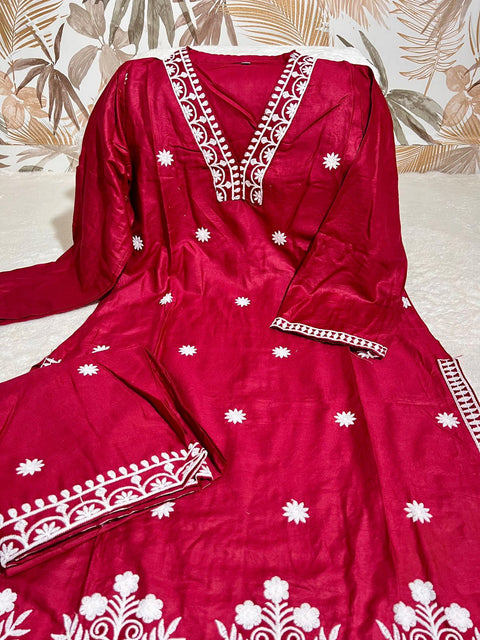 New PURE REYON FABRIC WID LAKHNAVI  STYLE WORK
