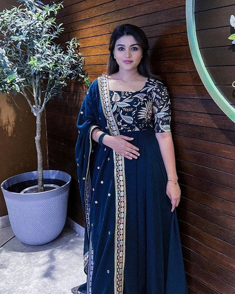 NEW  PRESENTING DESIGNER  SEQUINS EMBROIDERED ANARKALI GOWN