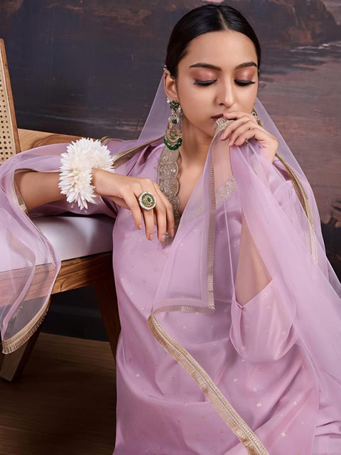 New Beautiful CHANDERI SILKSILK BLEND kurti