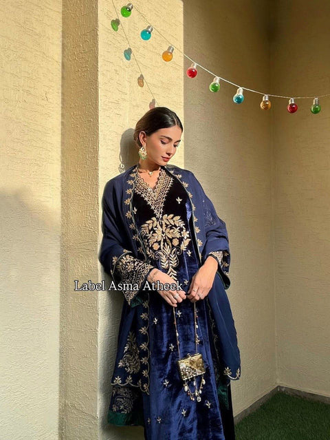 NEWLY LAUNCHED VELVET KURTI-PANT SET