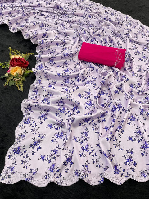 New classy look with this spectacular Satin silk saree.