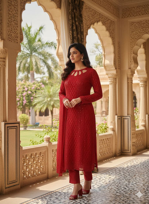 NEW DeSIGNER PARTY WEAR TOP AND PANT. WITH FANCY DUPPATA