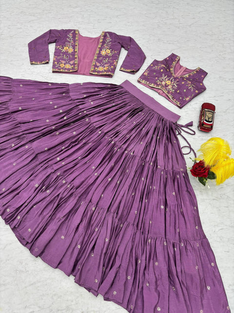 New Launching Festival Special Crop Top Embroidery Thread and Sequence Work lehenga