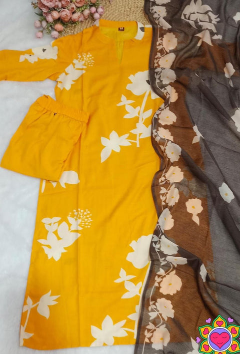 New Premium SLUB COTTON & OLL OVER PRINTED  Dres