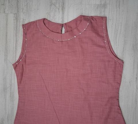 New Peach soft Cotton Solid Kurta Palazzo set