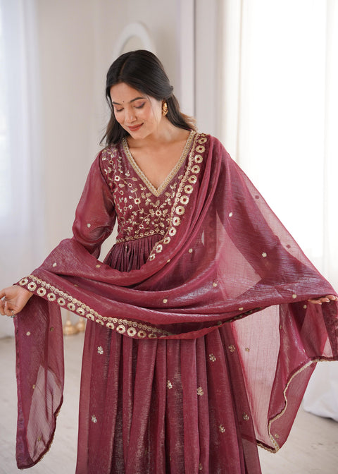 NEW EMBROIDERYED GOWN PANT & DUPATTA