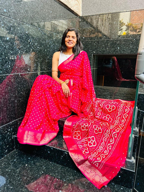 New kanjiwarm rue palu popular bandhej saree