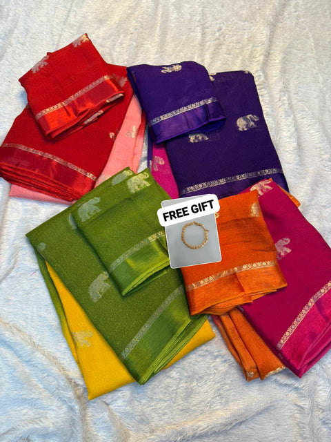 New arrivals Pure viscose soft Jute Khadi fabric saree