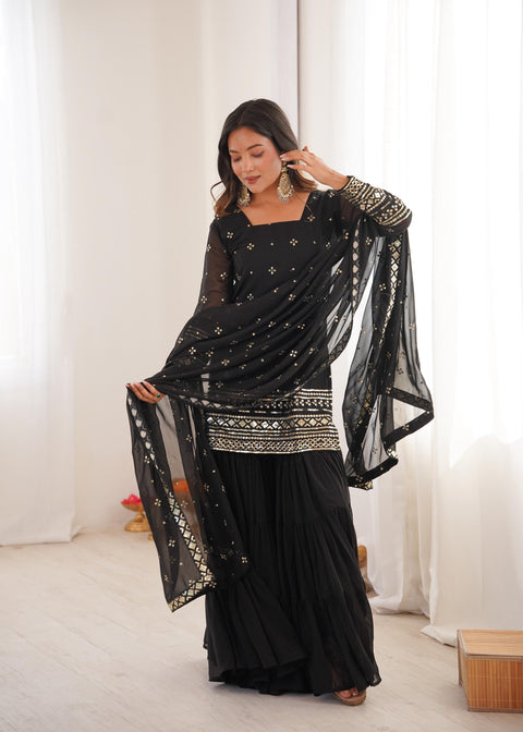 New Beautiful Pure Heavy Georgette With Embroidery Sequence Work dress