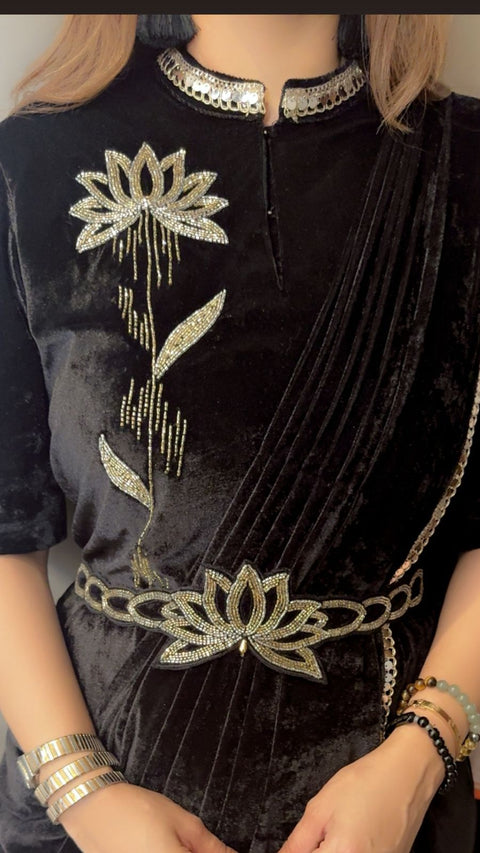 NEW SUPERHIT TRENDING 3 PCS INDO-WESTERN SAREE