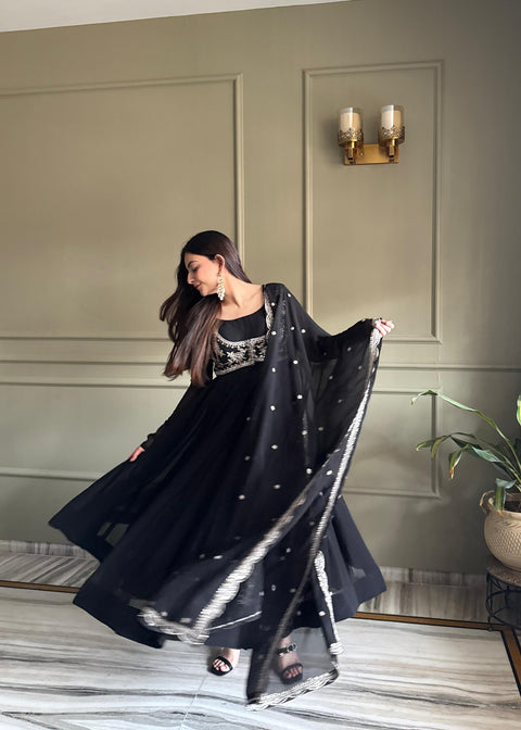 New Premium HEAVY PURE FOX GEORGETTE FABRIC Gown